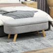 Banquette Dormeval Coffre Rangement Design Scandinave Velours Gris 110 cm