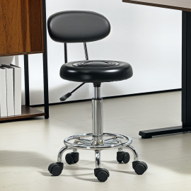 Tabouret Valefield Pro Confort Pivotant 360° Roulettes Noir Salon Beauté SPA