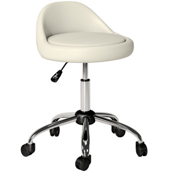 Tabouret Briallen professionnel réglable pivotant 360° blanc salons coiffure beauté