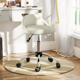 Tabouret Briallen professionnel réglable pivotant 360° blanc salons coiffure beauté
