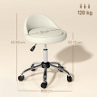 Tabouret Briallen professionnel réglable pivotant 360° blanc salons coiffure beauté