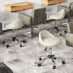 Tabouret Briallen professionnel réglable pivotant 360° blanc salons coiffure beauté