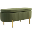 Banquette Norwin Coffre Design Ovale Kaki Rangement Chic Salon Chambre