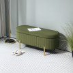 Banquette Norwin Coffre Design Ovale Kaki Rangement Chic Salon Chambre