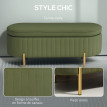 Banquette Norwin Coffre Design Ovale Kaki Rangement Chic Salon Chambre