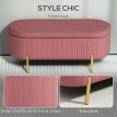 Banquette Arbreval Coffre Design Ovale Rose Poudré Rangement Chic 108x44cm