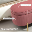 Banquette Arbreval Coffre Design Ovale Rose Poudré Rangement Chic 108x44cm