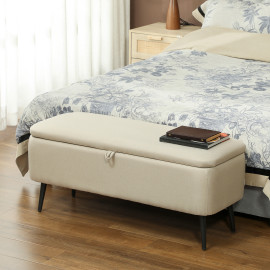 Banc Coffre Urdaibai Rangement Design Tissu Jaune Moutarde Noir Acier 101cm