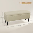 Banc Coffre Urdaibai Rangement Design Tissu Jaune Moutarde Noir Acier 101cm
