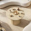 Table basse Mathilde design bois naturel rangement coulissant élégant salon