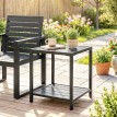 Table Farnwick Extérieur Résistante Design Noir 2 Niveaux Acier