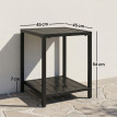Table Farnwick Extérieur Résistante Design Noir 2 Niveaux Acier