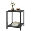 Table Farnwick Extérieur Résistante Design Noir 2 Niveaux Acier