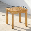 Table basse Juliane extérieur intérieur acacia massif teck naturel 48x48 cm