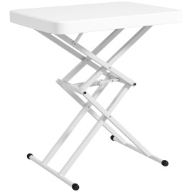 Table d’appoint Ugo réglable pliable extérieur design blanc résistant