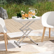Table d’appoint Ugo réglable pliable extérieur design blanc résistant