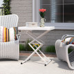 Table d’appoint Ugo réglable pliable extérieur design blanc résistant