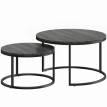 Tables gigognes Teodoro design métal bois noir élégantes modulables salon
