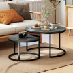 Tables gigognes Teodoro design métal bois noir élégantes modulables salon