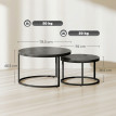 Tables gigognes Teodoro design métal bois noir élégantes modulables salon