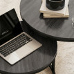 Tables gigognes Teodoro design métal bois noir élégantes modulables salon