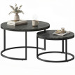 Tables gigognes Teodoro design métal bois noir élégantes modulables salon