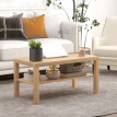 Table Basse Vitale Design Élégant Effet Bois Naturel Rangement Intégré Salon Bureau