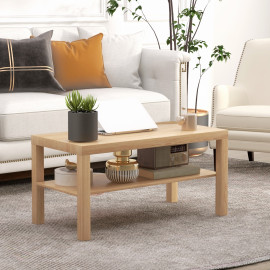 Table Basse Vitale Design Élégant Effet Bois Naturel Rangement Intégré Salon Bureau