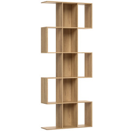 Bibliothèque Falwyn 5 Étagères Design Élégante Rangement Vertical Chêne Clair 80x24x200cm