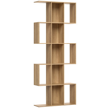 Bibliothèque Falwyn 5 Étagères Design Élégante Rangement Vertical Chêne Clair 80x24x200cm