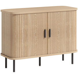 Buffet Orvecourt Style Scandinave 2 Portes Coulissantes Chêne Noir 100 cm