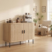 Buffet Orvecourt Style Scandinave 2 Portes Coulissantes Chêne Noir 100 cm
