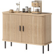 Buffet Orvecourt Style Scandinave 2 Portes Coulissantes Chêne Noir 100 cm
