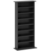 Etagère Pantaleone Rangement CD DVD 8 Compartiments Noir Design Épuré