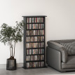 Etagère Pantaleone Rangement CD DVD 8 Compartiments Noir Design Épuré