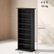 Etagère Pantaleone Rangement CD DVD 8 Compartiments Noir Design Épuré