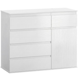 Buffet Ambreval Design Épuré Rangement Modulable Blanc Mat