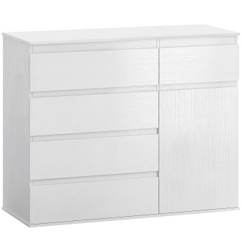 Buffet Ambreval Design Épuré Rangement Modulable Blanc Mat