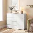 Buffet Ambreval Design Épuré Rangement Modulable Blanc Mat