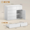 Buffet Ambreval Design Épuré Rangement Modulable Blanc Mat