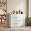 Buffet Ambreval Design Épuré Rangement Modulable Blanc Mat