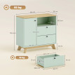 Buffet Pebblecross Design Moderne Bicolore Vert Clair Effet Bois Rangement Polyvalent