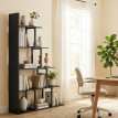 Etagère Pilgrim Style Industriel Escalier 5 Niveaux Noir & Bois Clair