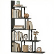 Etagère Pilgrim Style Industriel Escalier 5 Niveaux Noir & Bois Clair