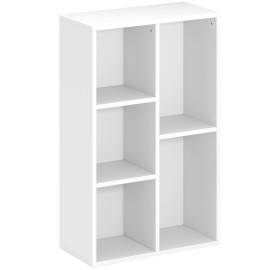 Etagère Montarron Rangement Modulable 5 Compartiments Blanc Design Moderne