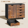 Support Imprimante Eichenbach Rangement Mobile 5 Tiroirs Noir Bureau