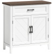 Buffet Yvreval Style Classique Chic Rangement Élégant 2 Portes Blanc