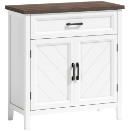 Buffet Yvreval Style Classique Chic Rangement Élégant 2 Portes Blanc