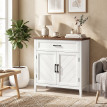 Buffet Yvreval Style Classique Chic Rangement Élégant 2 Portes Blanc