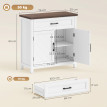 Buffet Yvreval Style Classique Chic Rangement Élégant 2 Portes Blanc